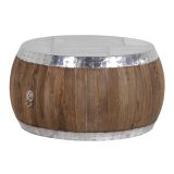 Isabo Round Reclaimed Wood & Metal Coffee Table